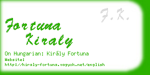 fortuna kiraly business card