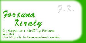 fortuna kiraly business card